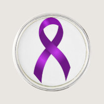 Alzheimers and Crohns & Colitis Purple Ribbon Pin