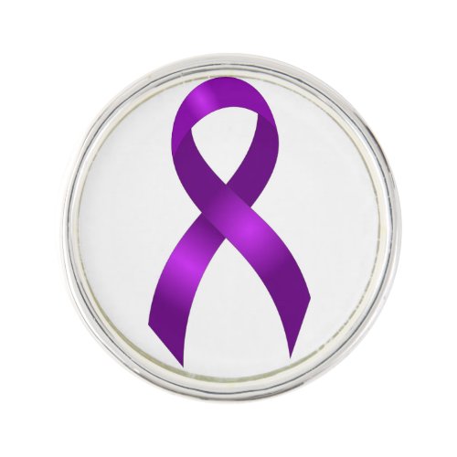 Alzheimers and Crohns  Colitis Purple Ribbon Pin