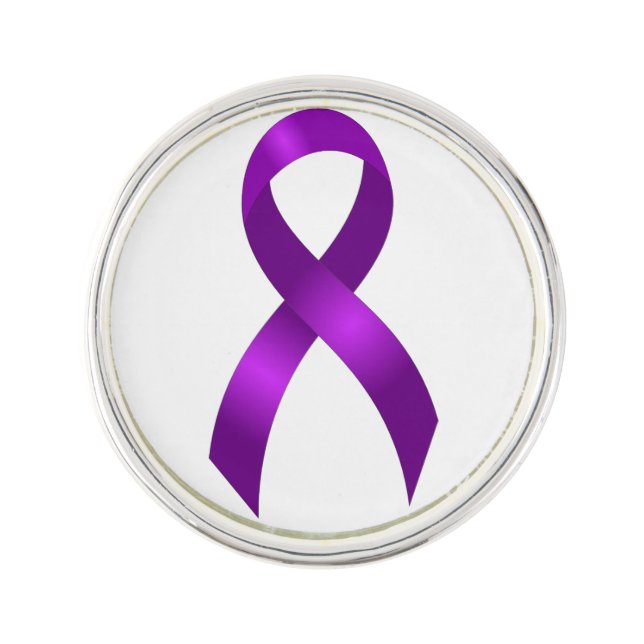 Alzheimers and Crohns & Colitis Purple Ribbon Pin (Front)