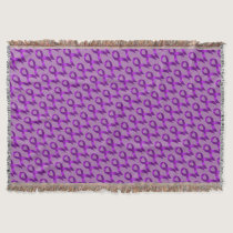 Alzheimers and Crohns & Colitis Purple Ribbon Throw Blanket