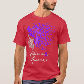 Alzheimer's Awareness  Alzheimers Purple Butterfli T-Shirt