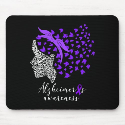 Alzheimers Awareness Alzheimers Purple Butterflies Mouse Pad