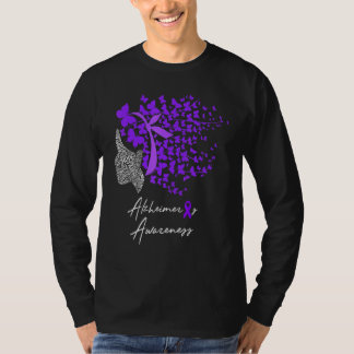 Alzheimers Awareness Alzheimers Purple Butterflies T-Shirt