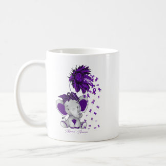 Alzheimer'S Awareness Awareness Elephant Sunflower Coffee Mug