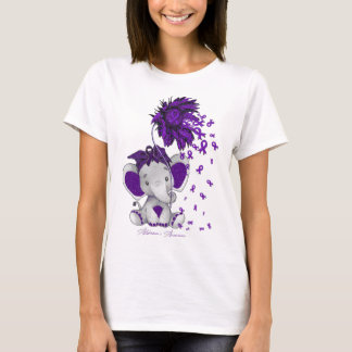 Alzheimer'S Awareness Awareness Elephant Sunflower T-Shirt