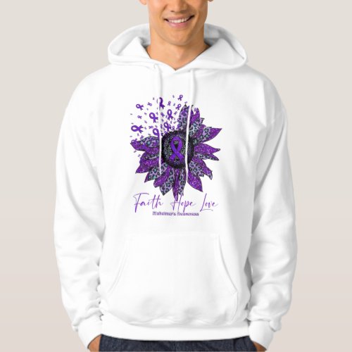 AlzheimerS Awareness Awareness Sunflower Faith Ho Hoodie