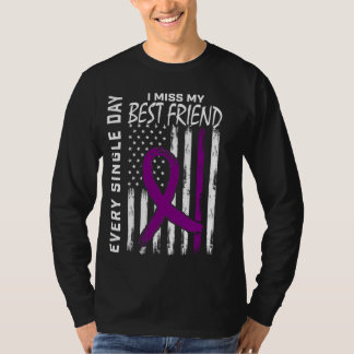 Alzheimers Awareness Best Friend American Flag 4th T-Shirt