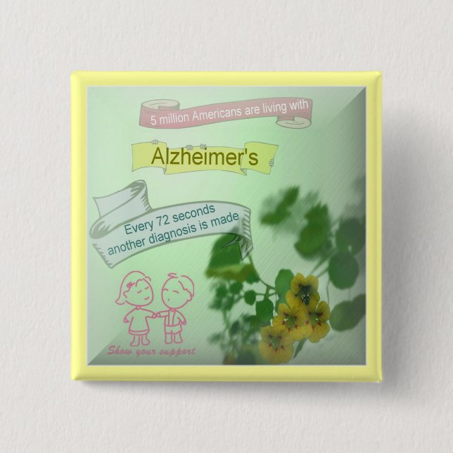 Alzheimers Awareness Button (Front)