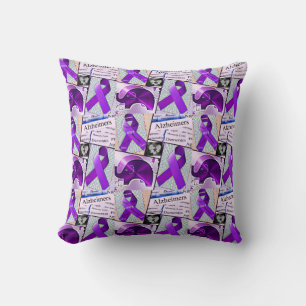 Alzheimer's Awareness Collage Throw Pillow