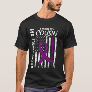 Alzheimers Awareness Cousin American Flag 4th of J T-Shirt