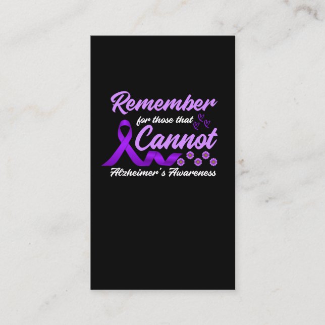 Alzheimers Awareness Daisy Family Support Business Card (Front)