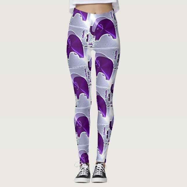 Alzheimer's Awareness Elephants Leggings (Front)