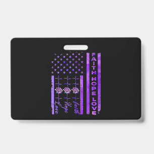 Alzheimers Awareness Faith Hope Love Purple Badge