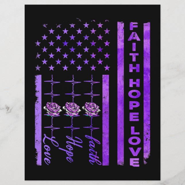 Alzheimers Awareness Faith Hope Love Purple Flyer (Front)