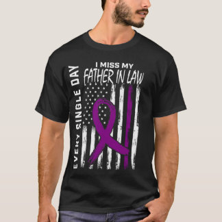 Alzheimers Awareness Father In Law American Flag 4 T-Shirt