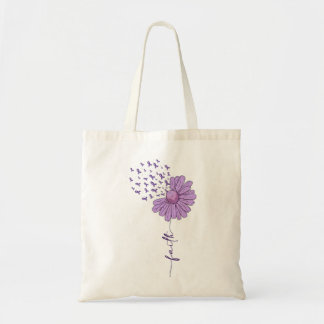 Alzheimer'S Awareness  Flower Tote Bag