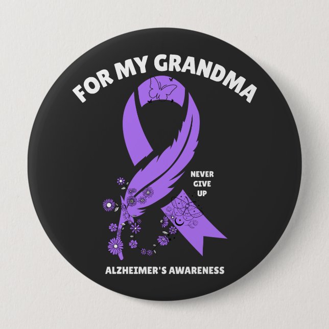 Alzheimer's Awareness - For My Grandma Button (Front)