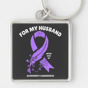 Alzheimer's Awareness - For My Husband Keychain