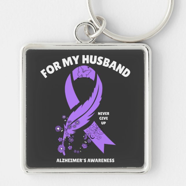 Alzheimer's Awareness for My Husband Keychain (Front)