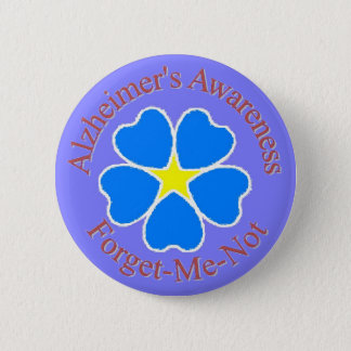 Alzheimer's Awareness forget me not button rd