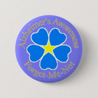 Alzheimer's Awareness Forget me not Ylw Pinback Button
