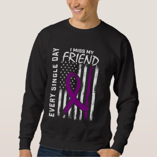 Alzheimers Awareness Friend American Flag 4th of J Sweatshirt
