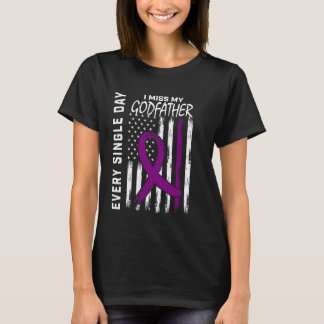 Alzheimers Awareness Godfather American Flag 4th o T-Shirt