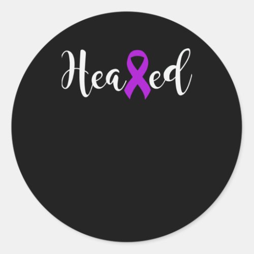 Alzheimers Awareness Heal Cancer Never Give Up Alz Classic Round Sticker
