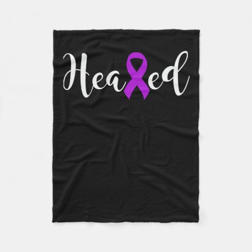 Alzheimers Awareness Heal Cancer Never Give Up Alz Fleece Blanket