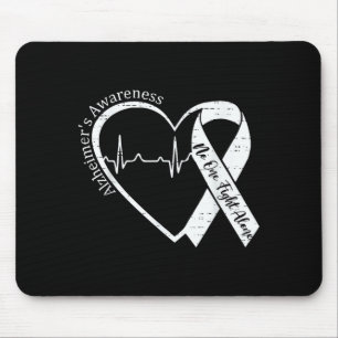 Alzheimer's awareness heart ribbon purple dementia mouse pad
