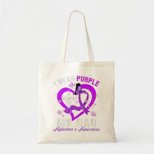 AlzheimerS Awareness I Wear Purple In Memory Of M Tote Bag