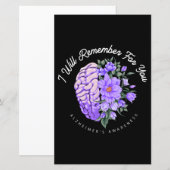 Alzheimer's Awareness I Will Remember For You (Front/Back)