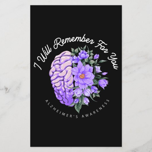 Alzheimer's Awareness I Will Remember For You (Front)