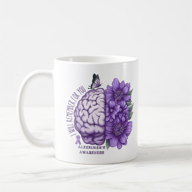 Alzheimer's Awareness I Will Remember For You Coffee Mug (Left)