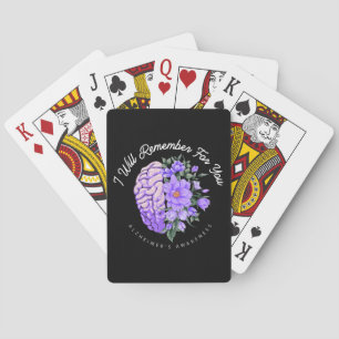 Alzheimer's Awareness I Will Remember For You Poker Cards