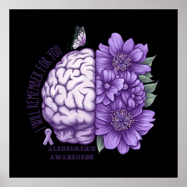 Alzheimer's Awareness I Will Remember For You Poster (Front)