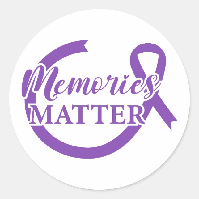 Alzheimer's Awareness Memories Matter  Classic Round Sticker (Front)