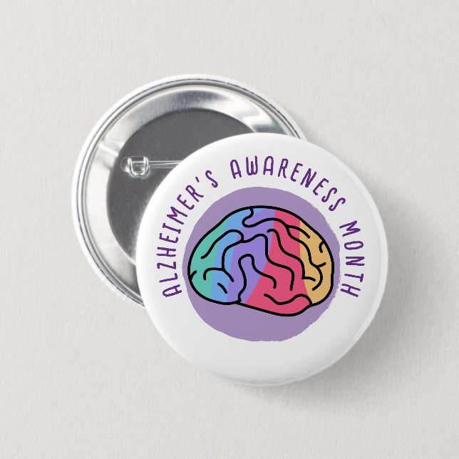 Alzheimer's Awareness Month Button (Front & Back)