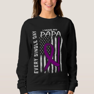 Alzheimers Awareness Papa American Flag 4th of Jul Sweatshirt