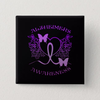 Alzheimers Awareness Purple Butterflies Button