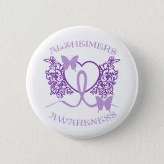 Alzheimers Awareness Purple Butterflies Button2 Button