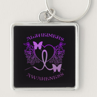 Alzheimers Awareness Purple Butterflies Key Chain3 Keychain