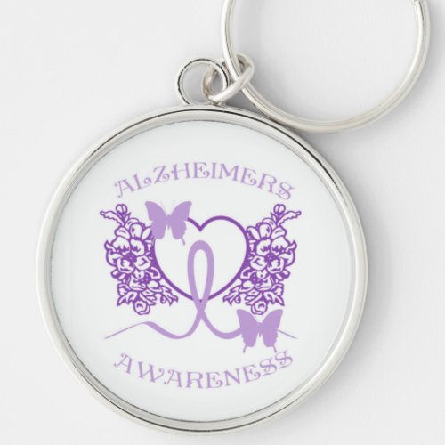 Alzheimers Awareness Purple Butterflies Key Chain4 Keychain