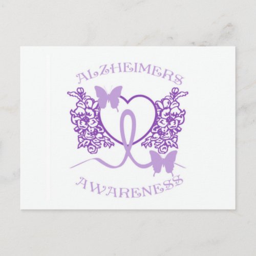 Alzheimers Awareness Purple Butterflies Postcard