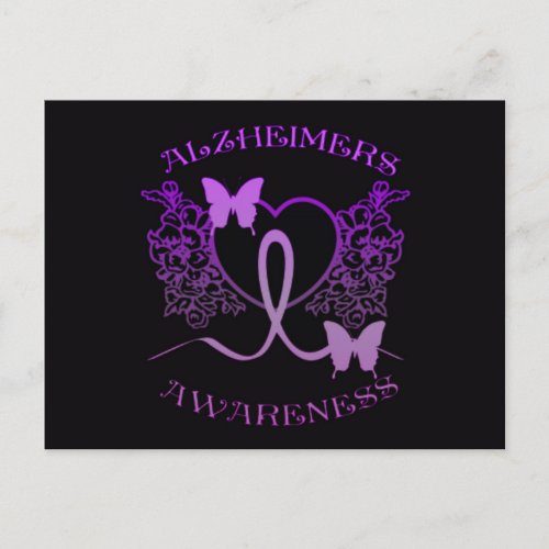 Alzheimers Awareness Purple Butterflies Postcard 2
