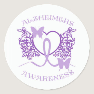 Alzheimers Awareness Purple Butterflies Stickers