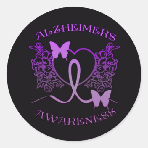 Alzheimers Awareness Purple Butterflies Stickers 2