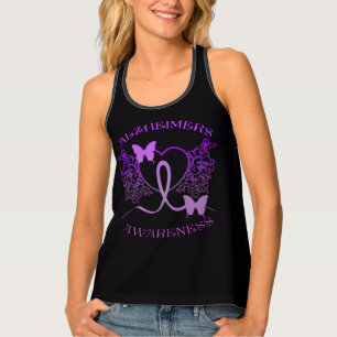 Alzheimers Awareness Purple Butterflies Tank Top