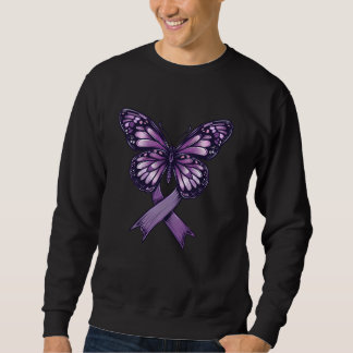 Alzheimers Awareness Purple Butterfly Ribbon Suppo Sweatshirt