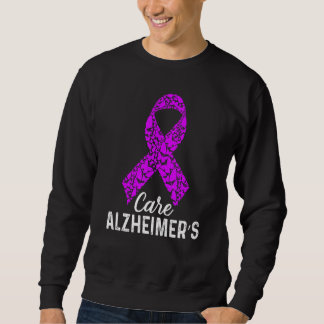 Alzheimers Awareness Purple Ribbon Butterfly Sweatshirt